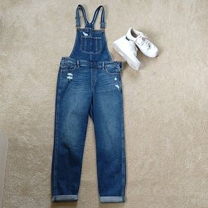 Hollister High-Rise Crop Boyfriend Overalls